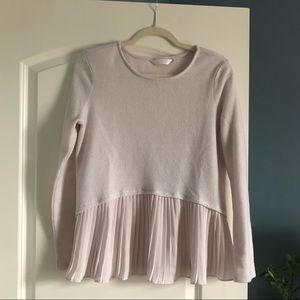 LC Lauren Conrad Pink Pleated Blouse Top Small